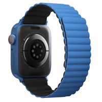 Uniq Bracelet Revix réversible Apple Watch Series 1 t/m 9 / SE (38/40/41 mm) | Series 10 / 11 (42 mm) - Caspian (Blue/Black)