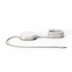 Zens Câble USB-C Pro 2 avec chargeur sans fil pour téléphone / earbuds - MagSafe et Qi2 - Blanc