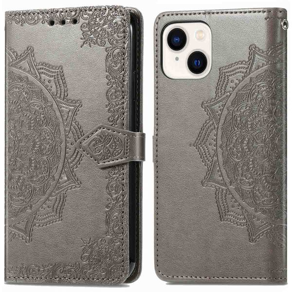 imoshion Etui de téléphone portefeuille Mandala iPhone 15 - Gris