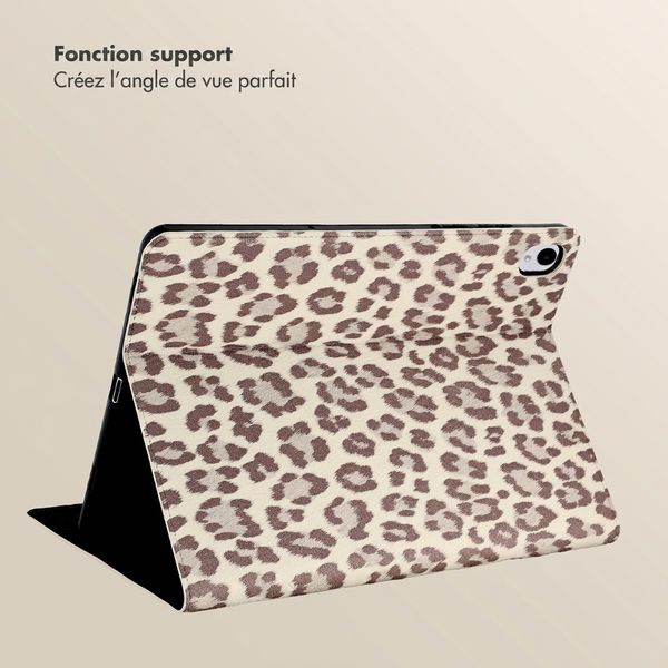Selencia Coque tablette Sabi avec imprimé léopard Samsung Galaxy Tab S11 - Soft Ivory