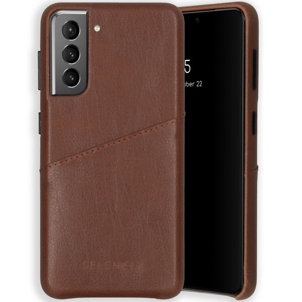 Selencia Coque arrière en cuir végétalien Vayu Galaxy S21 Plus - Brun