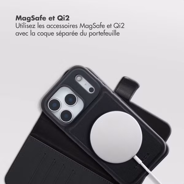 Selencia Étui portefeuille amovible Olyn avec MagSafe Apple iPhone 17 Pro - Noir