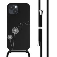 imoshion Coque design en silicone avec cordon Apple iPhone 15 - Dandelion Black