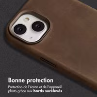 Accezz Coque MagSafe en cuir vintage Apple iPhone 14 - Rustic Brown