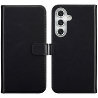Selencia Étui portefeuille en cuir véritable Samsung Galaxy S25 FE - Noir