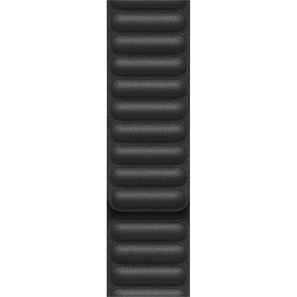 Apple Bracelet Leather Link Apple Watch Series 1 t/m 9 / SE (38/40/41 mm) | Series 10 / 11 (42 mm) - Taille S/M - Noir