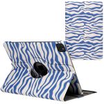 imoshion Coque tablette Design rotatif à 360° iPad Pro 12.9 (2018 / 2020 / 2021 / 2022) - White Blue Stripes