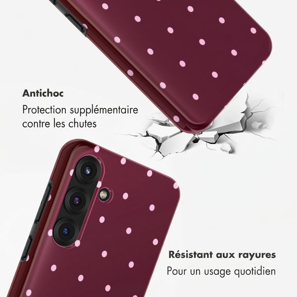 Selencia Coque arrière Vivid Samsung Galaxy S25 - Happy Dots Burgundy