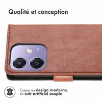 imoshion Étui de téléphone portefeuille Luxe Oppo A40 4G / Oppo A40M 4G / Oppo A60 5G - Brun