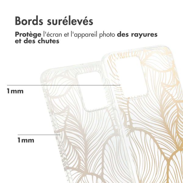 imoshion Coque Design Motorola Moto G54 - Golden Leaves Transparent