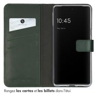 Selencia Étui de téléphone portefeuille en cuir véritable Google Pixel 7 - Vert