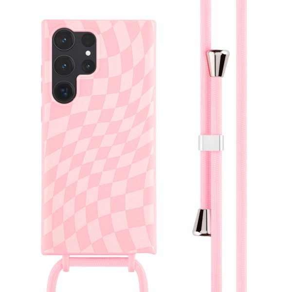 imoshion Coque design en silicone avec cordon Samsung Galaxy S23 Ultra - Retro Pink