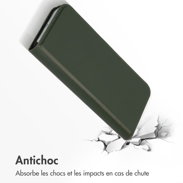 Accezz Étui de téléphone Slim Folio en cuir de qualité supérieure iPhone 13 Mini - Vert