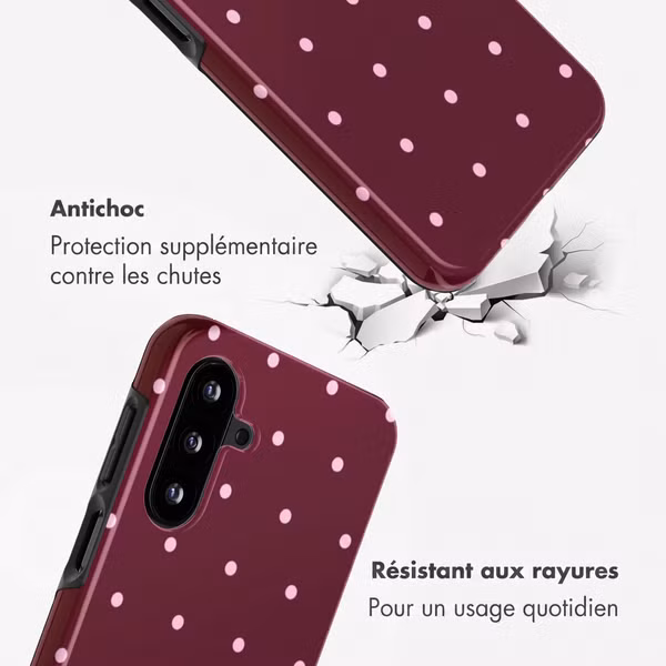 Selencia Coque arrière Vivid Samsung Galaxy A17 (5G) / (4G) - Happy Dots Burgundy