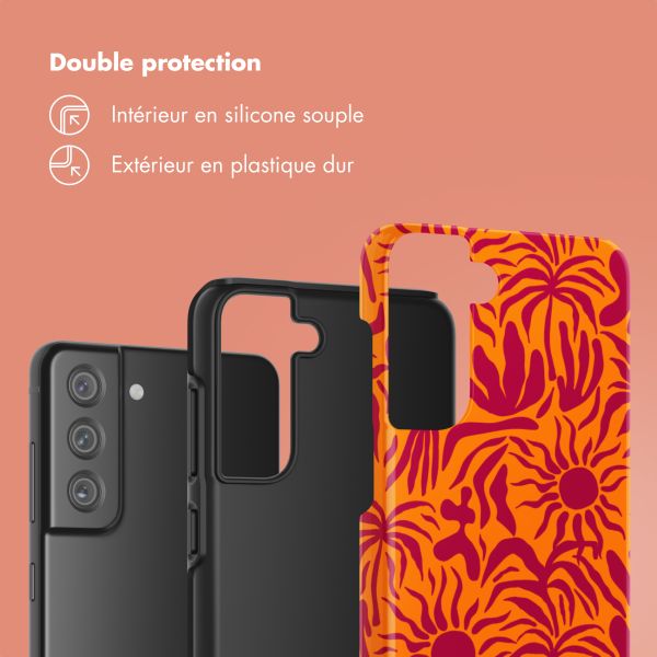 Selencia Coque arrière Vivid Samsung Galaxy S21 FE - Tropical Vibes Apricot