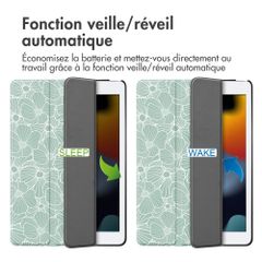 imoshion Coque tablette Design Trifold Apple iPad 9 (2021) 10.2 pouces / iPad 8 (2020) 10.2 pouces / iPad 7 (2019) 10.2 pouces - Botanica
