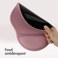 imoshion Tapis de souris ergonomique - Tapis de souris avec repose-poignet - 30 x 25 cm - Vieux rose