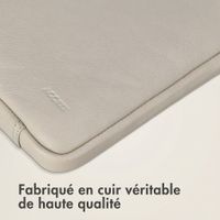 Accezz Pochette ordinateur Leather avec fermeture éclair 15-16 pouces - Beige