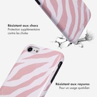 Selencia Coque arrière Vivid Tough iPhone SE (2022 / 2020) / 8 / 7 / 6(s) - Colorful Zebra Old Pink