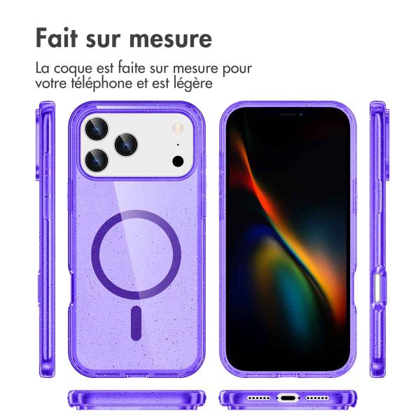 imoshion Coque Pailletée avec MagSafe Apple iPhone 17 Pro Max - Violet