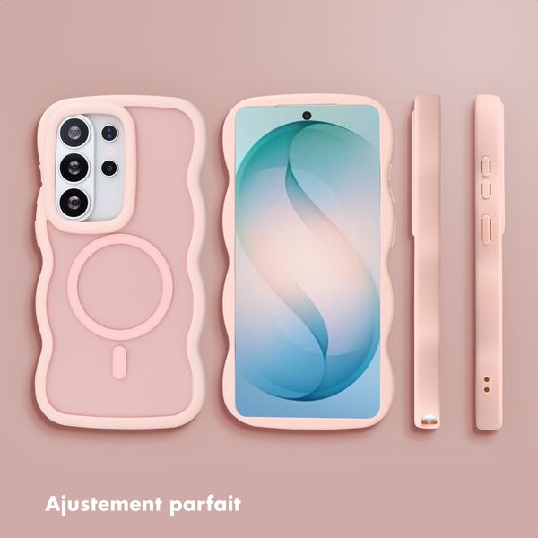 Selencia Coque arrière Wavy avec MagSafe Samsung Galaxy S26 Ultra - Soft Pink