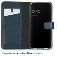 Selencia Étui portefeuille en cuir véritable Google Pixel 8 - Bleu