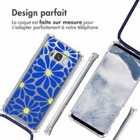 imoshion Coque Design avec cordon Samsung Galaxy S8 - Cobalt Blue Flowers Connect