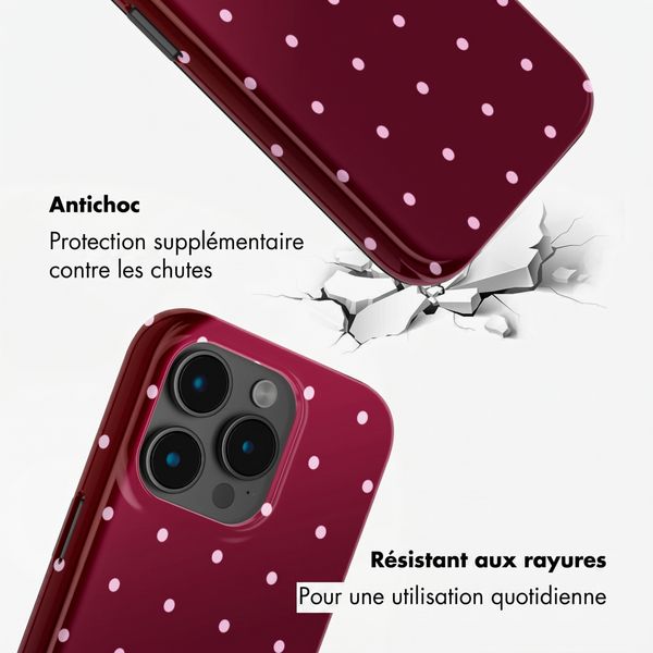 Selencia Coque arrière Vivid avec MagSafe Apple iPhone 15 Pro - Happy Dots Burgundy