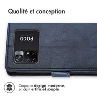 imoshion Étui de téléphone portefeuille Luxe Xiaomi Poco M4 Pro 5G - Bleu foncé