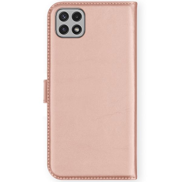 Selencia Étui de téléphone portefeuille en cuir véritable Galaxy A22 (5G) - Rose