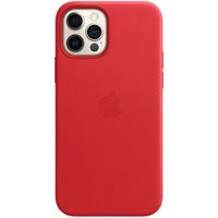 Apple Coque Leather MagSafe iPhone 12 (Pro) - Red