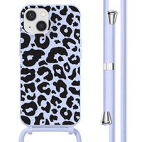 imoshion Coque design en silicone avec cordon Apple iPhone 14 - Animal Lila