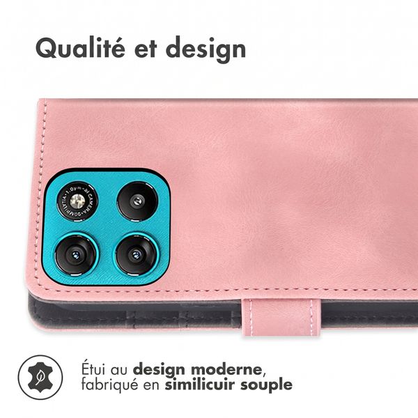 imoshion Etui de télephone portefeuille avec cordon Motorola Moto G77 - Rose