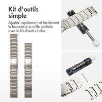 Accezz Bracelet en acier Titane mat  - Connexion Garmin 22 mm - Titanium