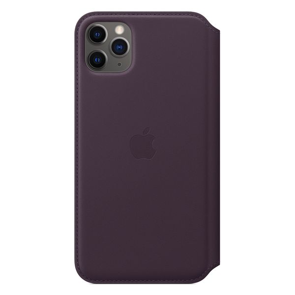 Apple Étui de télephone portefeuille Leather Folio Apple iPhone 11 Pro Max - Aubergine