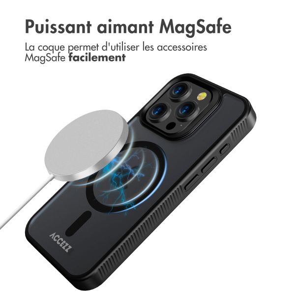 Accezz Coque Givrée Robuste avec MagSafe iPhone 15 Pro - Noir