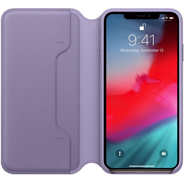 Apple Étui de téléphone Leather Folio Apple iPhone Xs Max - Lilac