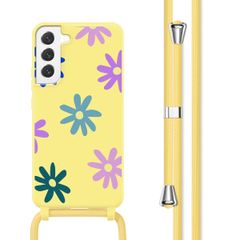 imoshion Coque design en silicone avec cordon Samsung Galaxy S22 - Yellow Flower Distance