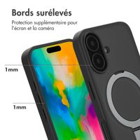 Accezz Coque Ring Stand avec MagSafe Apple iPhone 16 - Noir