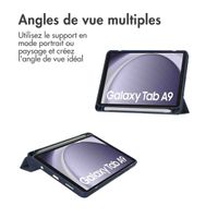 imoshion Coque tablette rigide Trifold iPad Samsung Galaxy Tab A9 8.7 pouces - Bleu foncé