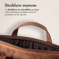 Accezz Leather Sac ordinateur 16 pouces - Cognac