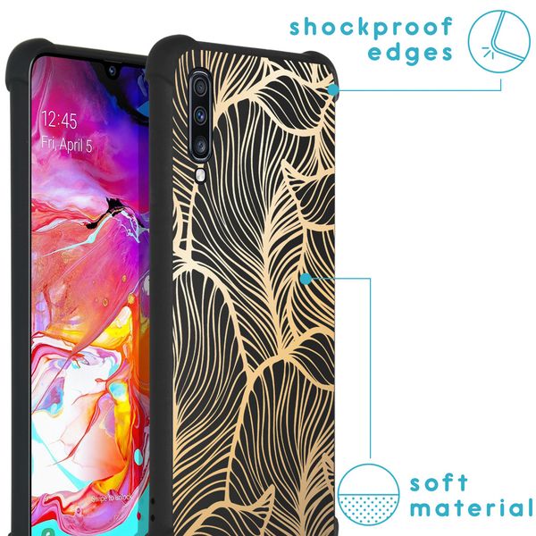 imoshion Coque Design avec cordon Samsung Galaxy A70 - Golden Leaves