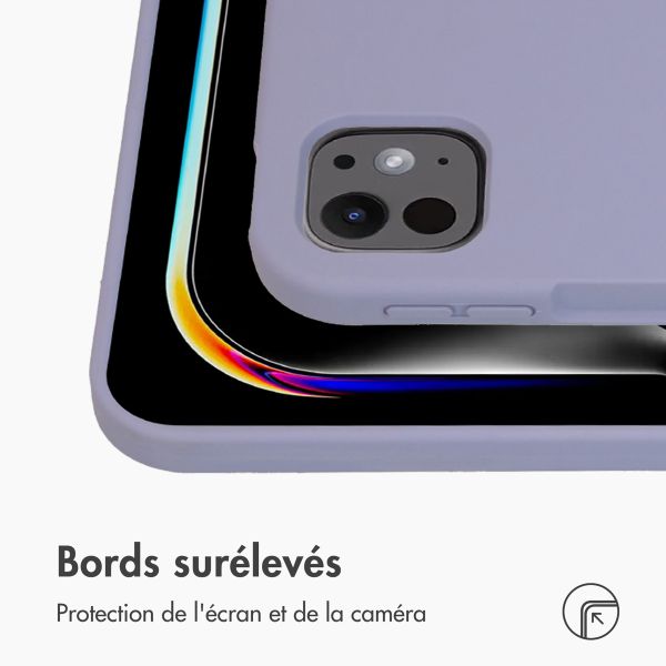 Accezz Coque Liquid Silicone avec porte-stylet Apple iPad Pro 11 (2025) M5 / (2024) M4 - Lila
