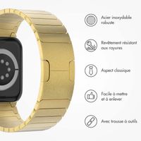 Selencia Bracelet à maillons en acier inoxydable Apple Watch Series 1 á 10 / SE / Ultra (2) (44/45/46/49 mm) - Dorée