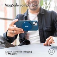 Accezz Leather Backcover avec MagSafe Apple iPhone 14 Pro Max - Bleu foncé