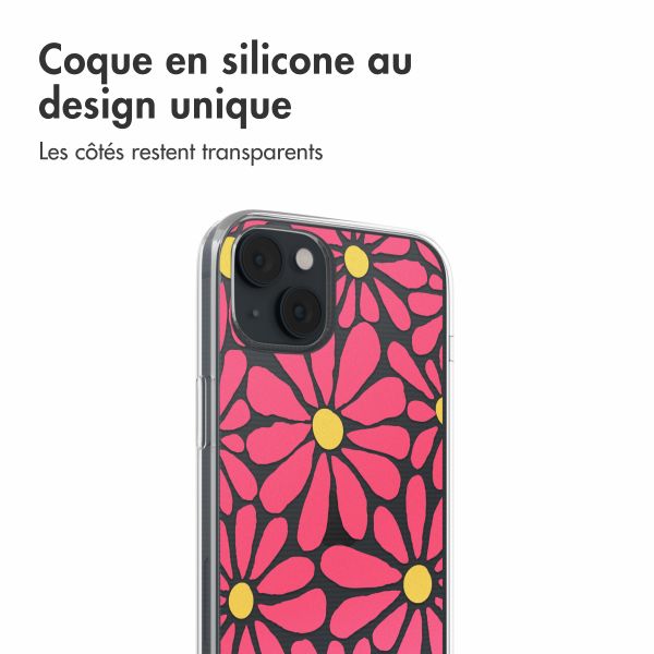 imoshion Coque design pour iPhone 14 - Dusty Rose Flowers Connect