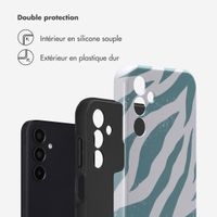 Selencia Coque arrière Vivid Tough Samsung Galaxy A15 (5G/4G) - Colorful Zebra Pine Blue