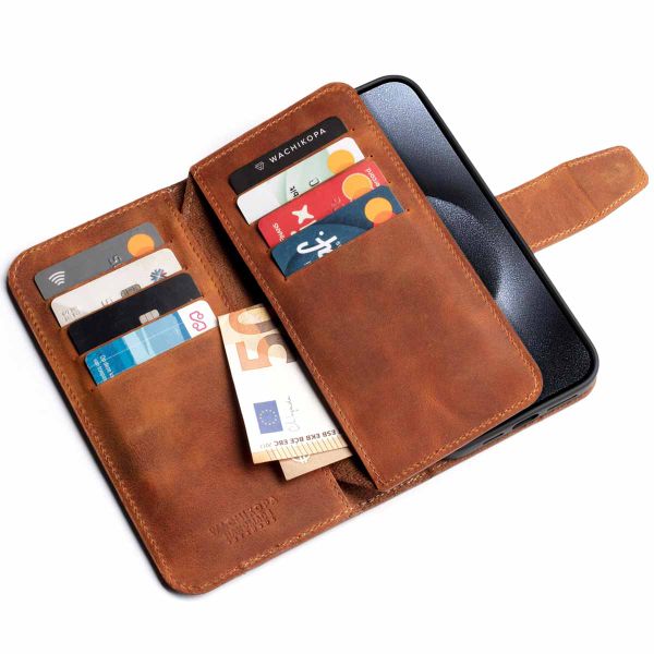 Wachikopa Étui de téléphone portefeuille Multi Wallet iPhone 15 Pro - Camel