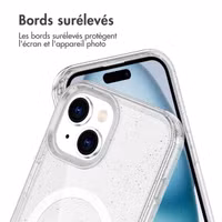 imoshion Coque Pailletée avec MagSafe Apple iPhone 15 - Paillettes Transparent