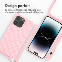 imoshion Coque design en silicone avec cordon Apple iPhone 14 Pro Max - Retro Pink